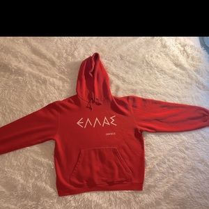 Red Hoodie Sweatshirt Greece